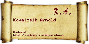 Kovalcsik Arnold névjegykártya